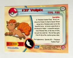 1998 Pokemon Topps Vulpix #37 - Non-Holo NM - Image 2