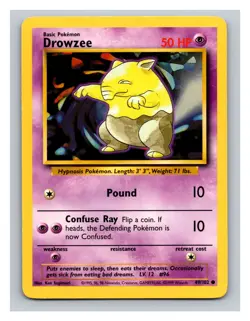 Drowzee #049/102 Base Set Pokemon Trading Card TCG Nintendo 1999 - Image 1
