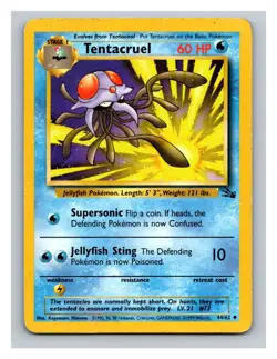 Tentacruel #44/62 Fossil Pokemon Trading Card TCG Nintendo 1999 - Image 1