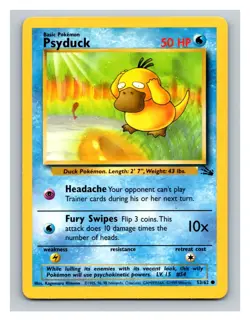 Psyduck #53/62 Fossil Pokemon Trading Card TCG Nintendo 1999 - Image 1
