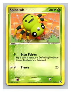 Spinarak #75/115 Unseen Forces Pokemon Trading Card TCG Nintendo 2005 - Image 1