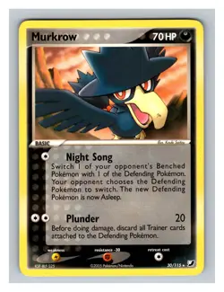 Murkrow #30/115 Unseen Forces Pokemon Trading Card TCG Nintendo 2005 - Image 1