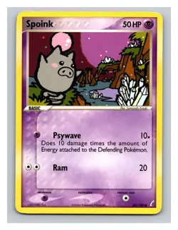 Spoink #62/100 Crystal Guardians Pokemon Trading Card TCG Nintendo 2006 - Image 1