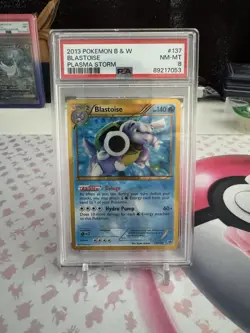 Pokemon Blastoise Secret Rare Card 137/135 Plasma Storm Shiny PSA 8 - Image 1