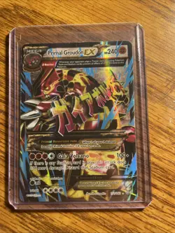 Pokemon Primal Groudon EX Mega Card 240 HP Gain Volcano Attack - Image 1