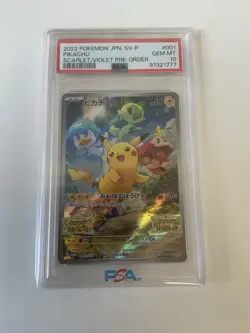 PSA 10 Pikachu 001/SV-P Promo Pre-Order Scarlet & Violet Pokemon Card Japanese - Image 1