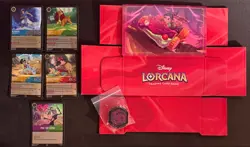 Disney Lorcana Reign of Jafar Foil Promo Set Enamel Pin Card box Counter UNUSED - Image 1