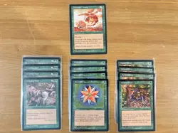 Lot of 13 Green Cards from Visions Edition MTG 1996 Vintage - Image 1