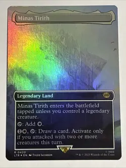 MTG Lord of the Rings Minas Tirith Borderless Foil 0420 NM Rare - Image 1