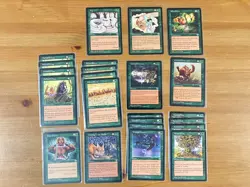 Lot of 23 Green Cards from Mirage Edition MTG 1996 Vintage - Image 1