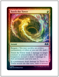 1x Torch the Tower, Foil, Wilds of Eldraine, Magic MTG NM - Image 1