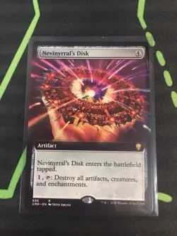 MTG Magic The Gathering Nevinyrral’s Disk CMR Rare Ext Art Artifact Commander - Image 1