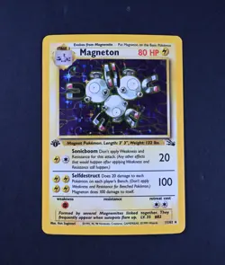 NM- 1st Edition Holo Magneton 11/62 Fossil Set Pokemon Card - Image 1