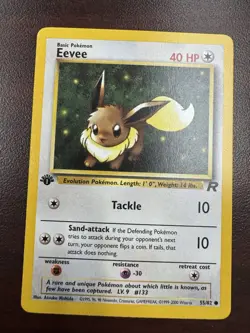 1st Edition Eevee 55/82 Team Rocket Set Rare Vintage Pokemon Card (LP+) - Image 1