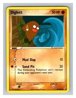 Diglett #50/100 Crystal Guardians Pokemon Trading Card TCG Nintendo 2006 - Image 1