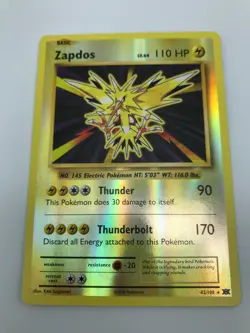 Zapdos REVERSE HOLO RARE 42/108 Pokemon TCG XY Evolutions Card NM Shiny 2016 - Image 3