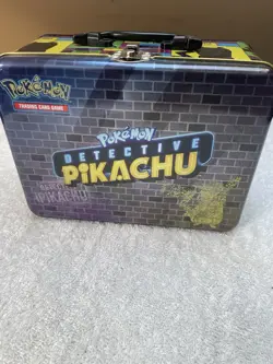 Pokemon TCG Detective Pikachu Collectors Chest Tin Lunch Box EMPTY TIN 2019 - Image 1