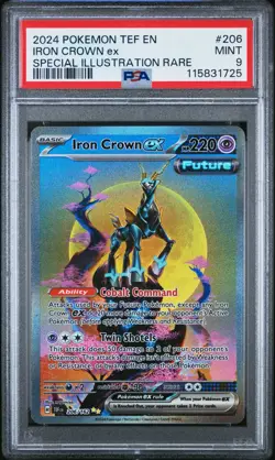 POKEMON PSA 9 SV Temporal Forces Iron Crown ex 206/162 SIR - Image 1