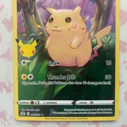 Pokemon TCG Pikachu 005/025 Celebrations Set Full Art Holo Ultra Rare - Image 3