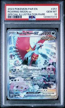 Roaring Moon ex PSA 10 Special Illustration Rare Paradox Rift 251 SIR Pokemon - Image 1