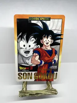 GOKU DRAGON BALL Z DBZ HONDAN CARD REG CARTE 86 GOLD GOKOU MADE IN JAPAN 1996 - Image 1