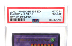 YuGiOh PSA 8 NM Mint STON-EN034 Elemental Hero Air Neos 1st Edition Ultra Rare - Image 4