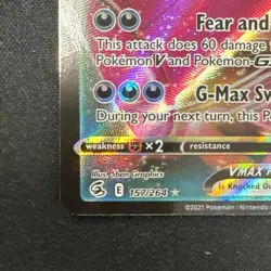 Pokemon TCG Gengar VMAX 157/264 Swsh08: Fusion Strike Holo Card Mint Condition - Image 4