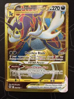 Pokemon TCG Hisuian Samurott VSTAR Gold Secret Rare Card 209/189 Astral Radiance - Image 1
