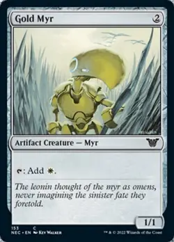 Gold Myr ~ Commander: Kamigawa: Neon Dynasty [ NM ] [ Magic MTG ] - Image 1