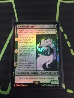 MTG Magic The Gathering Summon Fenrir Foil FIN Green Saga Final Fantasy - Image 1