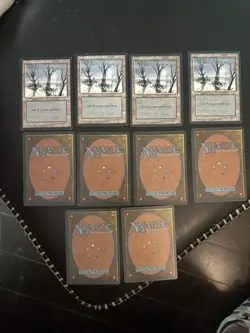 MTG Ice Age Snow-Covered Swamp x10 - LP Basic Land Lot - 1995 Vintage Magic - Image 1