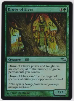 MTG Foil 1X Drove of Elves X1 Shadowmoor Magic - MP - Image 1