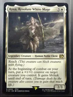 MTG Rosa, Resolute White Mage Final Fantasy 0555 FFIV NM - Image 1