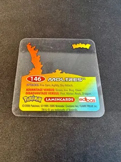 Moltres #146 2006 Pokemon Lamincards Authentic Nintendo Plastic Card Toy - Lp - Image 2