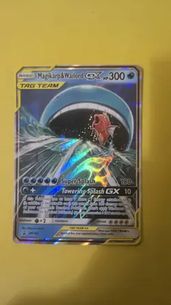 TOWERING SPLASH Magikarp & Wailord GX SM166 Pokemon Promo Sun & Moon Tag Team - Image 1