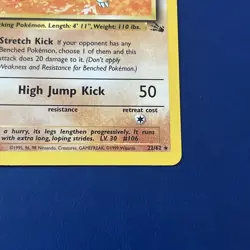Hitmonlee 22/62 Fossil Set Unlimited Non Holo Rare Pokemon TCG English Wotc - Image 2