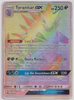 Tyranitar GX 223/214 SM - Lost Thunder Hyper Rare Pokemon TCG Near Mint + - Image 1