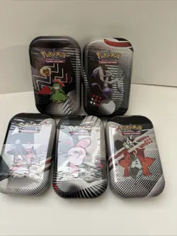Pokemon Black Bolt and White Flare Mini Tins Lot Of 5 **SEALED** - Image 1