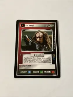Star Trek CCG Personnel Klingon Kamok Black Boarder Card Voyager - Image 1
