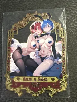 Goddess Story: Rem & Ram #/388 Metal Anime Waifu CCG Trading Card New - Image 1
