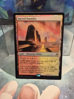 FOIL R 0256 Sacred Foundry Land Mountain Shock Edge of Eternities EOE MTG Card - Image 1