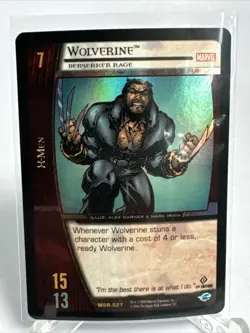 WOLVERINE Berserker MOR-027 VS System RARE FOIL MARVEL card 2004 NM+ 1st Edition - Image 2