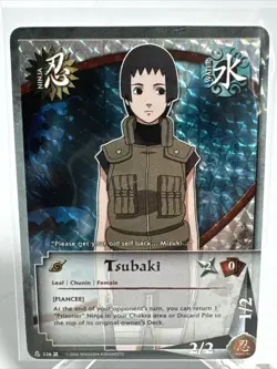 Naruto Trading Card Japanese TCG Common #336 Tsubaki NM Diamond Holo Foil Rare - Image 2