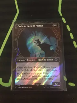 MTG Magic The Gathering Gollum, Patient Plotter Surge Foil Showcase LOTR - Image 1