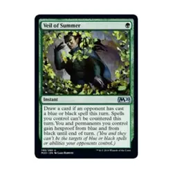 WOTC MtG Core Set 2020 Veil of Summer (U) EX - Image 1