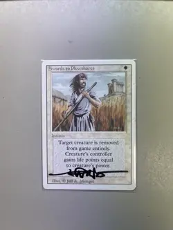 Signed Swords to Plowshares LP Revised Artist Jeff A. Menges 1994 MTG Magic #2 - Image 1