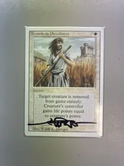 Signed Swords to Plowshares LP Revised Artist Jeff A. Menges 1994 MTG Magic #1 - Image 1