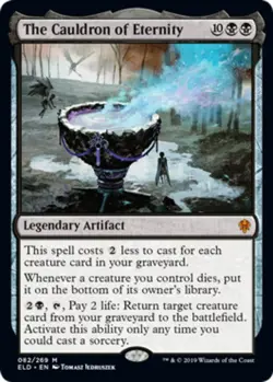 Light Play, English MTG Regular The Cauldron of Eternity Throne of Eldraine Magi - Image 1