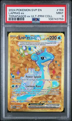 2024 POKEMON SVP EN-SV BLACK STAR PROMO #164 LAPRAS EX PSA 9 - Image 1