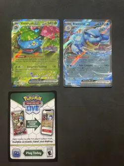 Pokemon Venusaur Ex 001 & Blastoise Ex 030 Stellar Crown Stamp Promo GameStop - Image 1